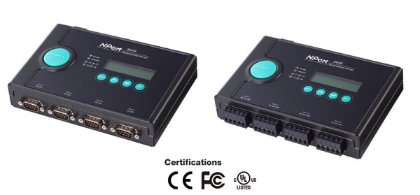 MOXA NPort 5410/5430/5430I - 4-портовые асинхронные сервера RS-232 или RS-422/485 в Ethernet