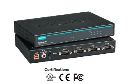 MOXA UPort 1410/1450 - 4-портовий RS-232 або RS-422/485 USB HUB