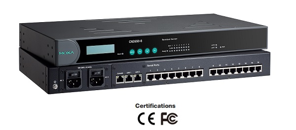 Серия MOXA CN2600 - 8/16-портовые двухсетевые терминальные асинхронные сервера