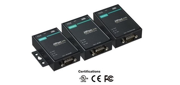 Серия NPort 5100A - 1-портовые асинхронные сервера RS-232/422/485 в Ethernet